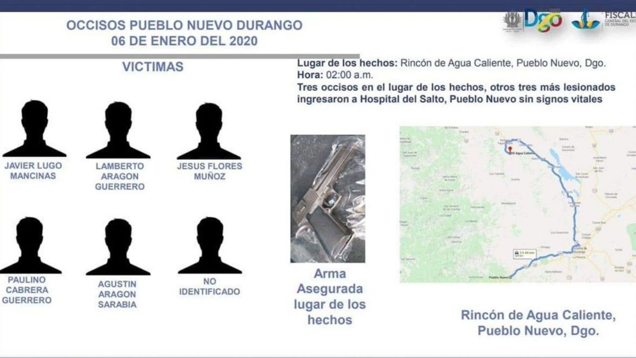 Riña desata balacera en baile de Durango; 6 muertos y 5 detenidos