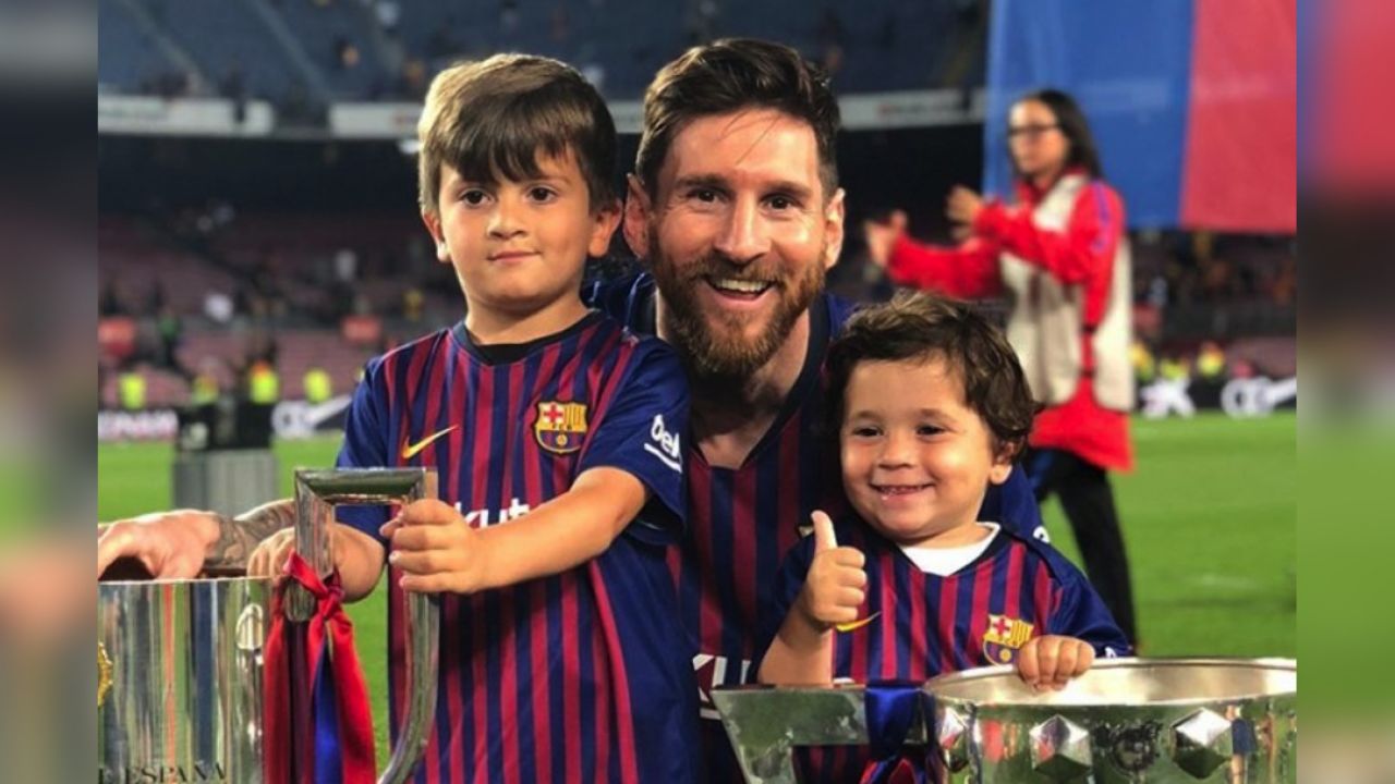 Filtran tiernas imágenes de Messi mientras juega futbol con sus hijos