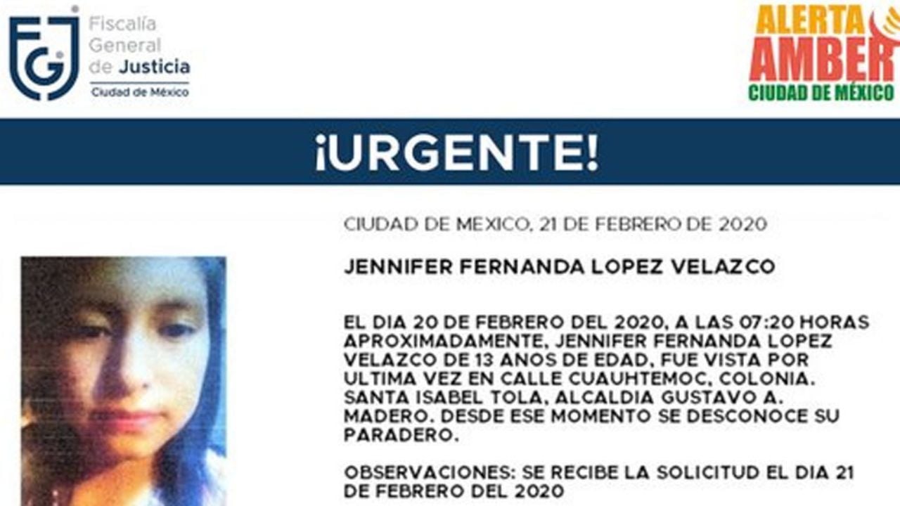 Ella es Jennifer, salió de su escuela y desapareció en CDMX igual que Fátima