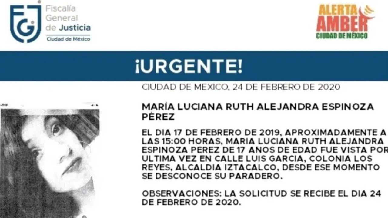 Desaparece la menor María Luciana Ruth Alejandra en calles de CDMX