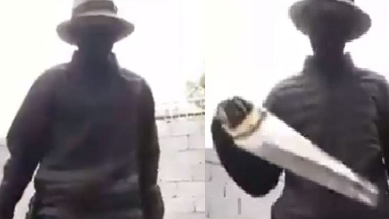 VIDEO: A falta de pistola, sicario novato amenaza a rivales con serrucho