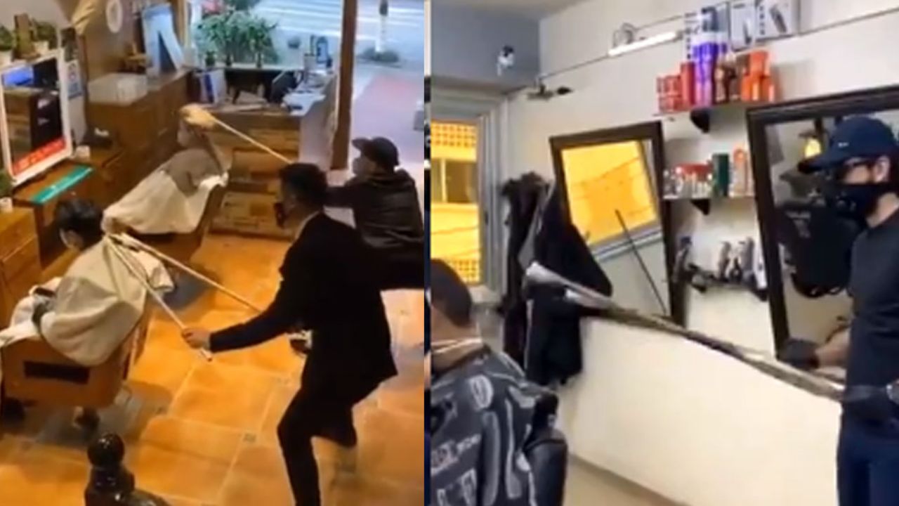 VIDEO: Por miedo al coronavirus, así cortan el pelo los peluqueros en China