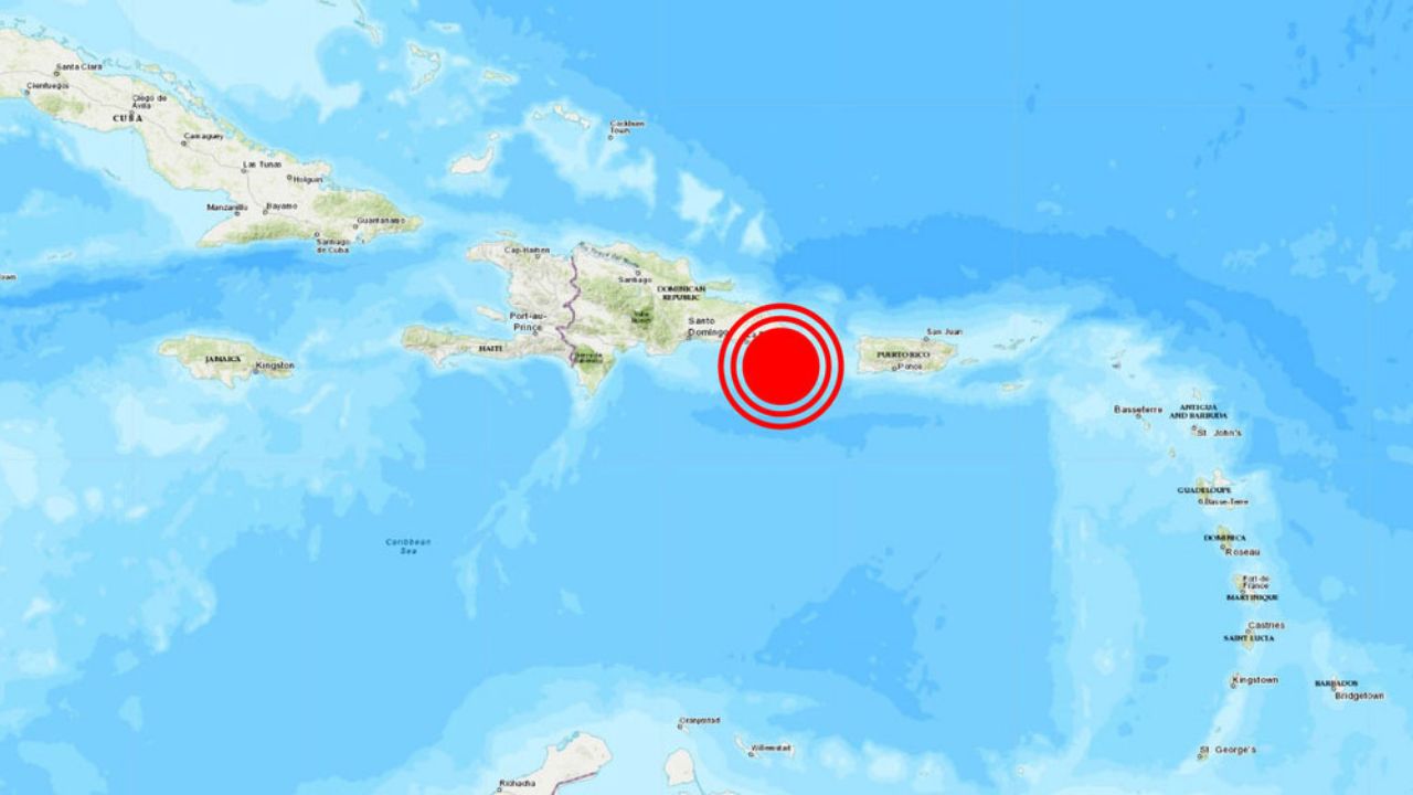 Sismo magnitud 4.8 impacta el Mar Caribe frente a República Dominicana