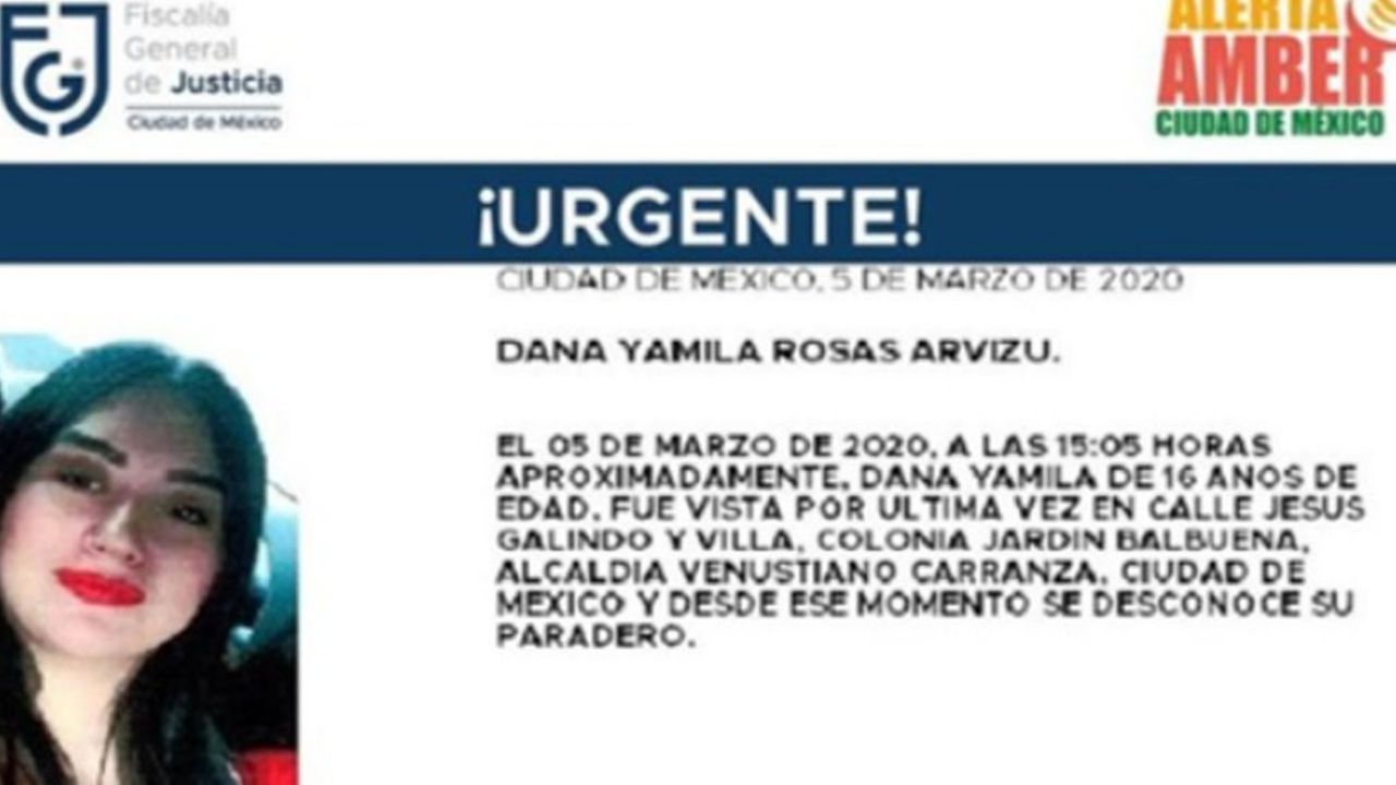 De Dana Yamila nada se sabe; tiene 16 años y desapareció en CDMX