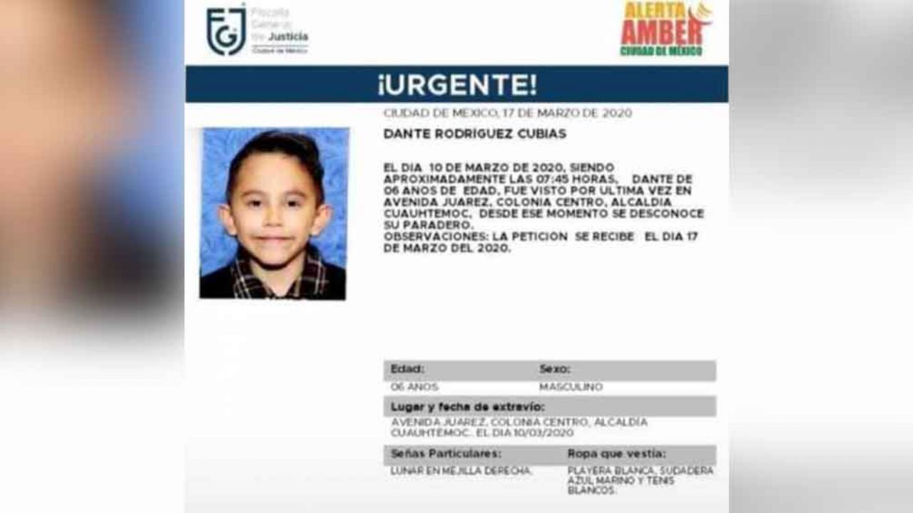 Familiares piden ayuda para localizar a Dante Rodríguez en CDMX