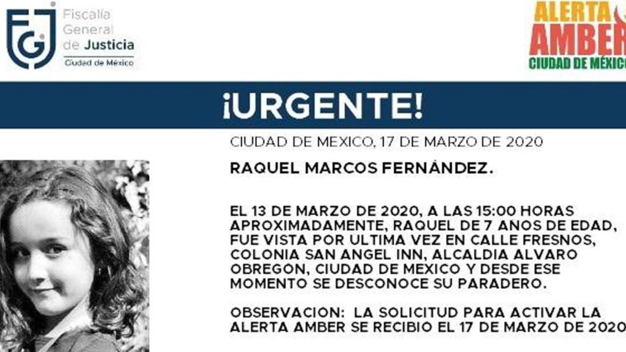 Raquel tiene 7 años y lunares en la cara; desapareció en calles de CDMX