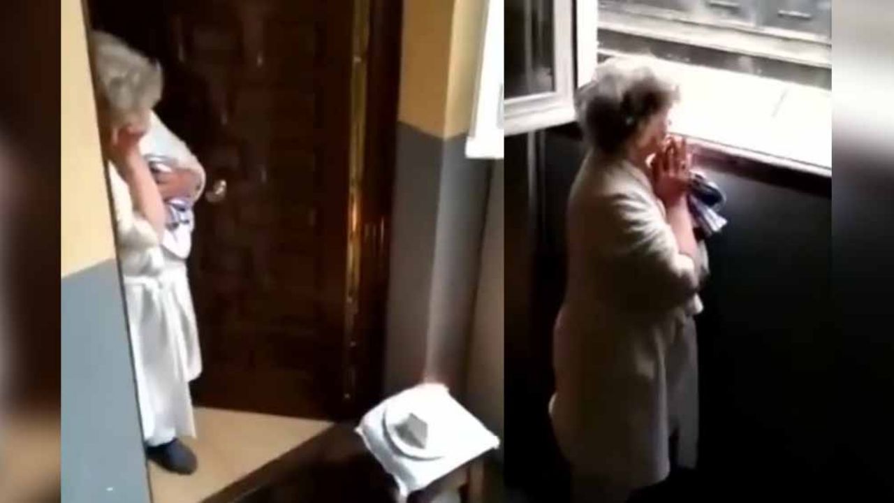 VIDEO: Abuela aislada llora al oír a vecinos cantarle por su cumple desde patio