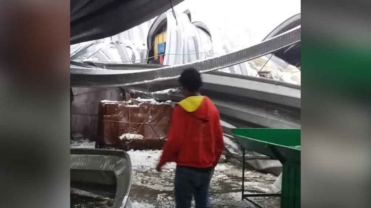 CDMX: Por fuertes lluvias, techos de la Central de Abasto colapsan