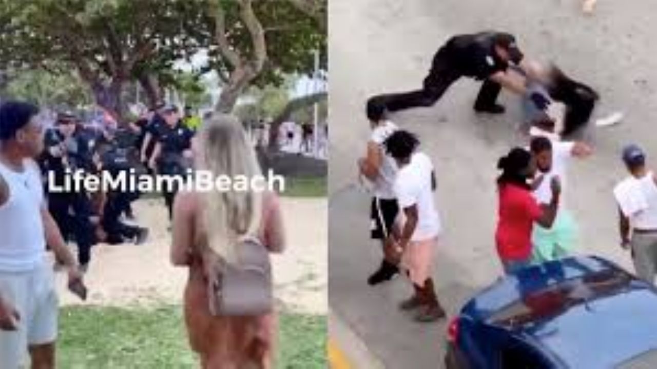 FUERTES IMÁGENES: Policías y bañistas se enfrentan en Miami Beach