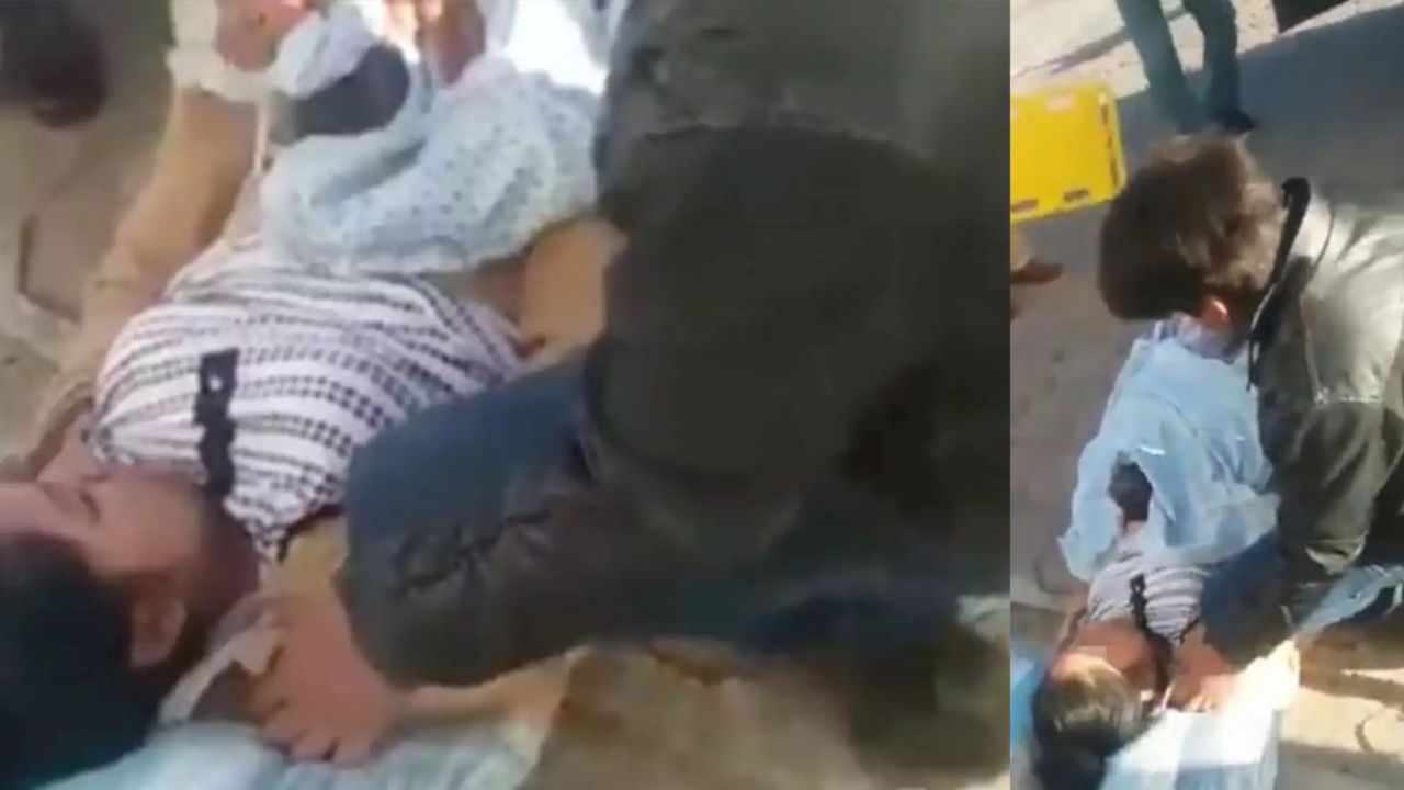 Mujer da a luz tirada afuera de hospital en Tlaxcala; le negaron el servicio