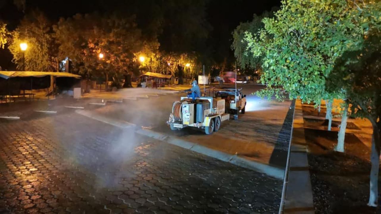 Álamos intensifica acciones para el lavado y desinfección de las calles