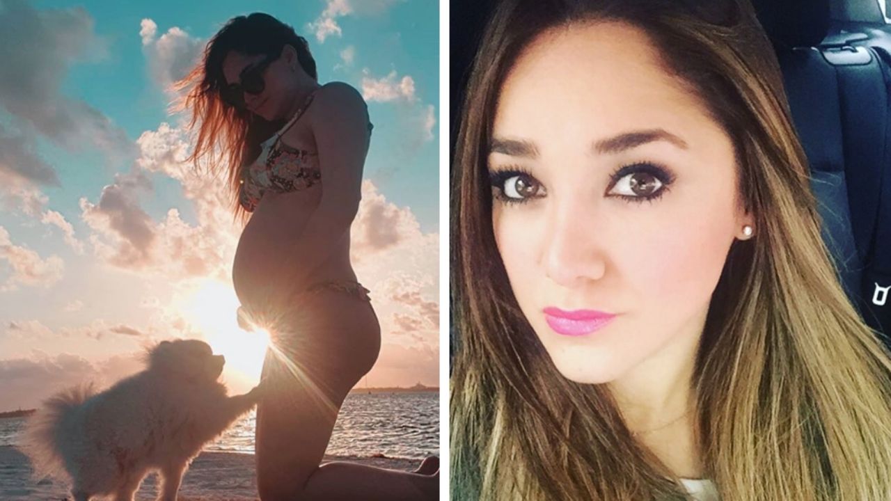 Cerca de dar a luz, Sherlyn luce su barriga desde la playa y en sexy bikini