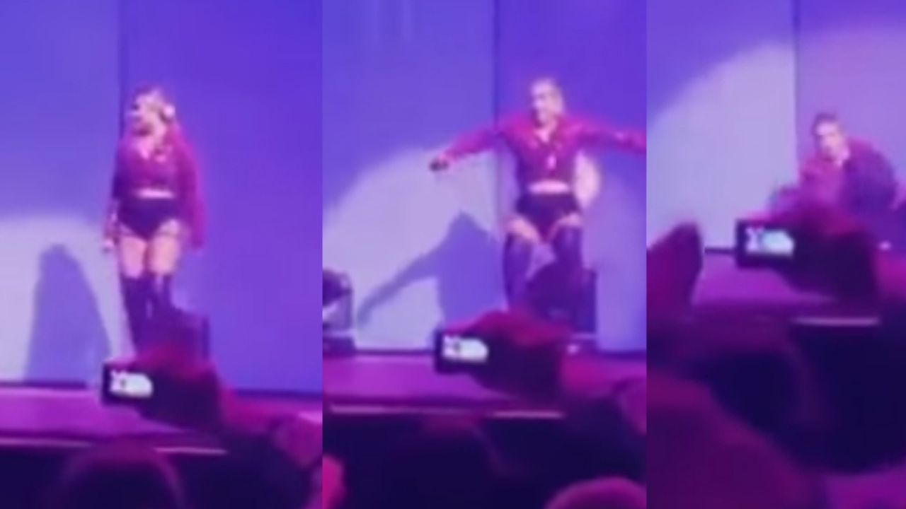 ¡Qué dolor! Karol G se tropieza con bocinas y sufre dolorosa caída