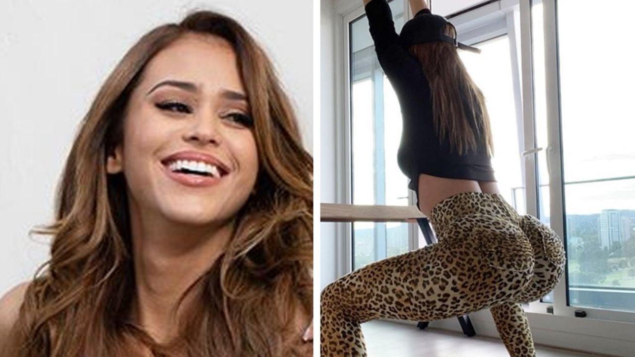 ¿Sin ropa interior? Yanet García ‘devora’ sus entallados leggings ‘animal print’