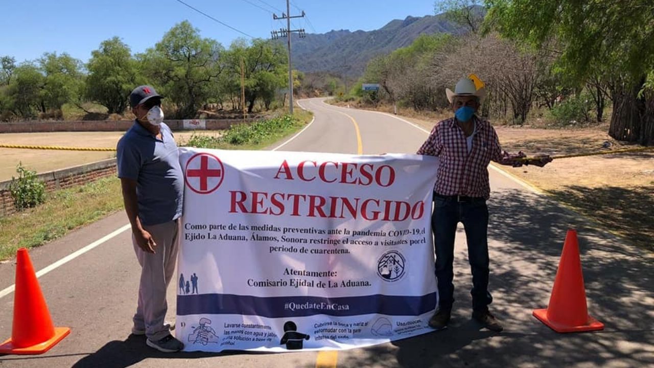 Ejidatarios de La Aduana en Álamos bloquean la entrada a los visitantes