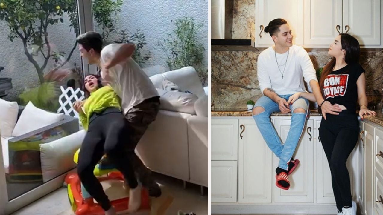 ¿Estará bien? Kimberly Loaiza sufre caída en pleno video con Juan de Dios