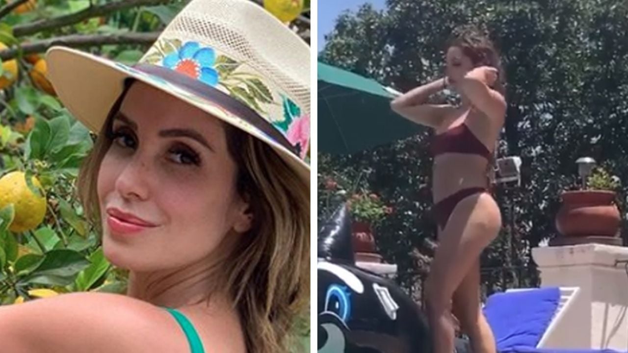 VIDEO: Andrea Escalona goza la cuarentena desde la piscina y en coqueto bikini