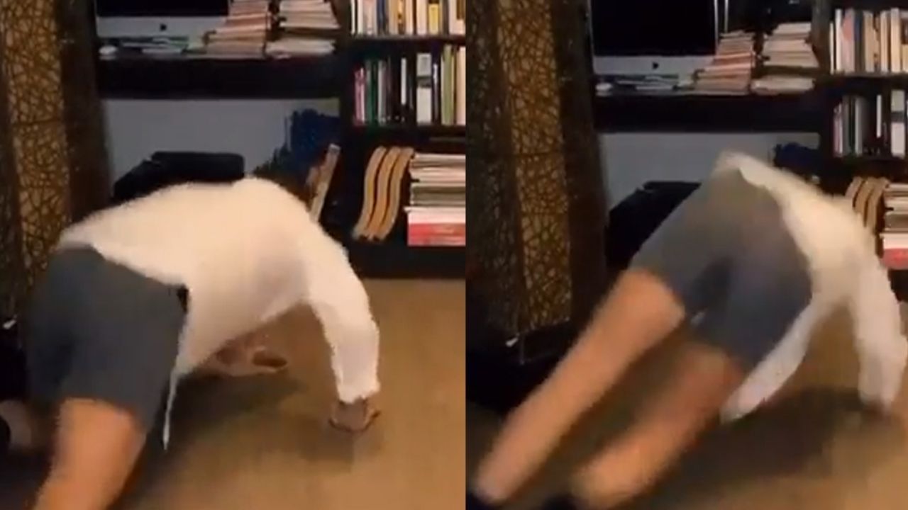 ¡Qué dolor! Actor de Televisa imita escena de baile y termina en el suelo