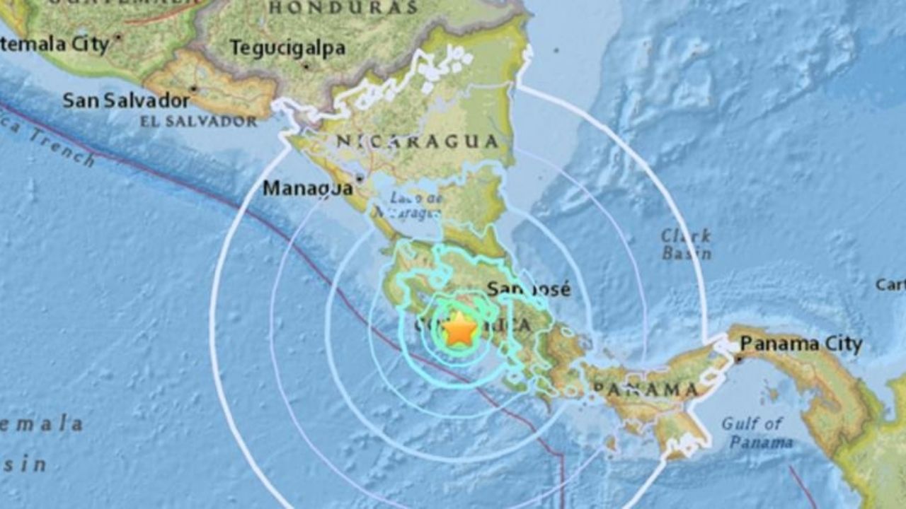 Fuerte sismo con magnitud de 5.1 grados azota frente a Costa Rica