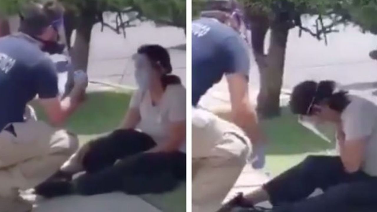 VIDEO: Mujer con síntomas de Covid-19 se desploma en plena calle del Edomex