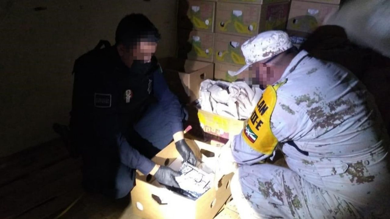 Aseguran PESP y Sedena 61 paquetes de narcótico en SLRC