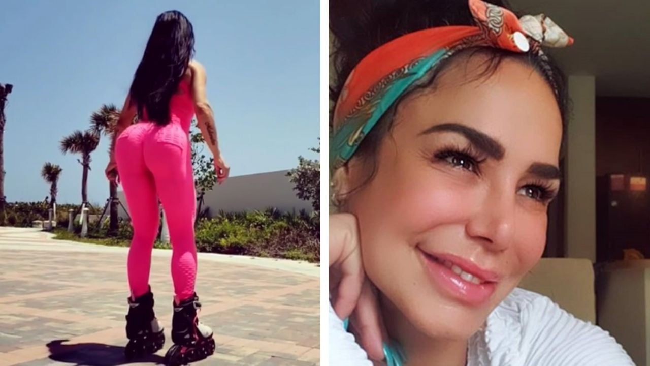 VIDEO: Lis Vega sale a patinar con su atuendo de cuerpo completo más pegadito