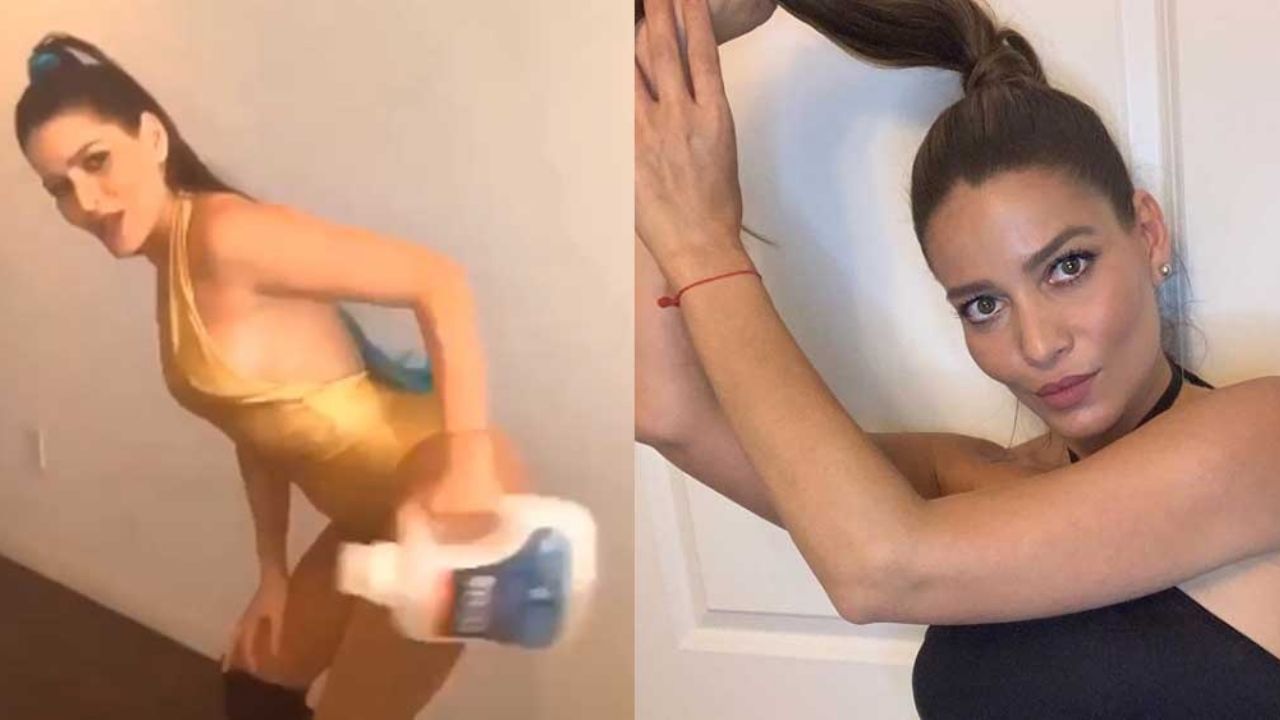 VIDEO: Exactriz de Televisa muestra cómo usar el detergente para ejercitarse en casa