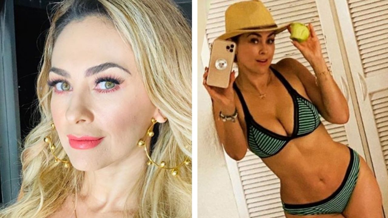 ¡Lo que se pierde Luis Miguel! Aracely Arámbula luce sexy bikini frente al espejo