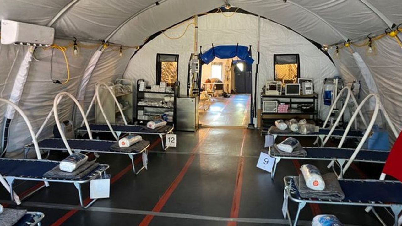 Instalan hospital temporal para migrantes infectados con Covid-19 en Matamoros