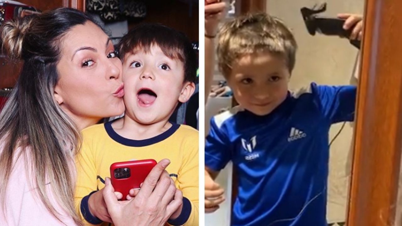 Travesuras de cuarentena: Hijo de Mariana Ochoa se trasquila el cabello