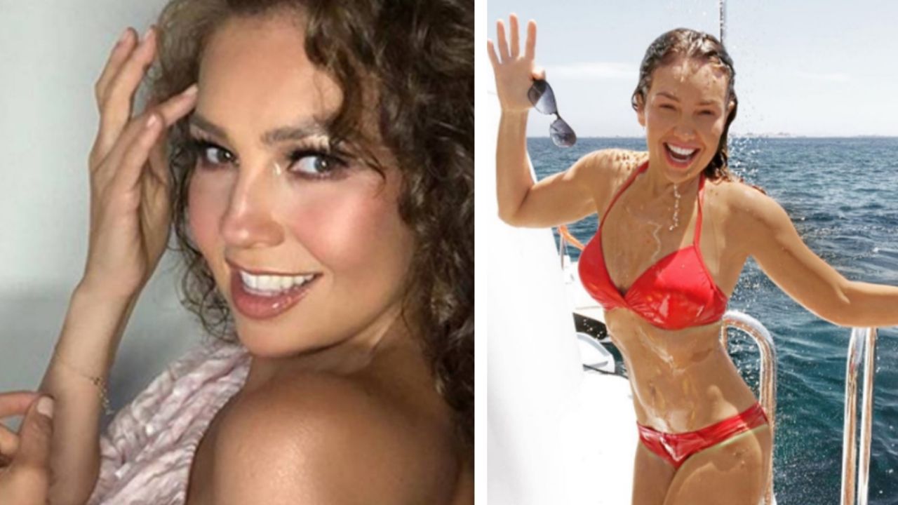 Thalía enciende las redes sociales: La actriz y cantante posa en impactante traje de baño