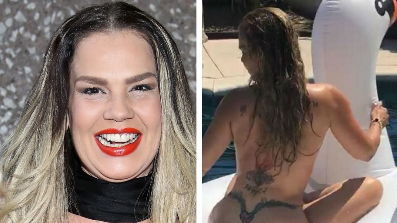 Niurka Marcos se deja ver en tanguita para mostrar su tatuaje más oculto