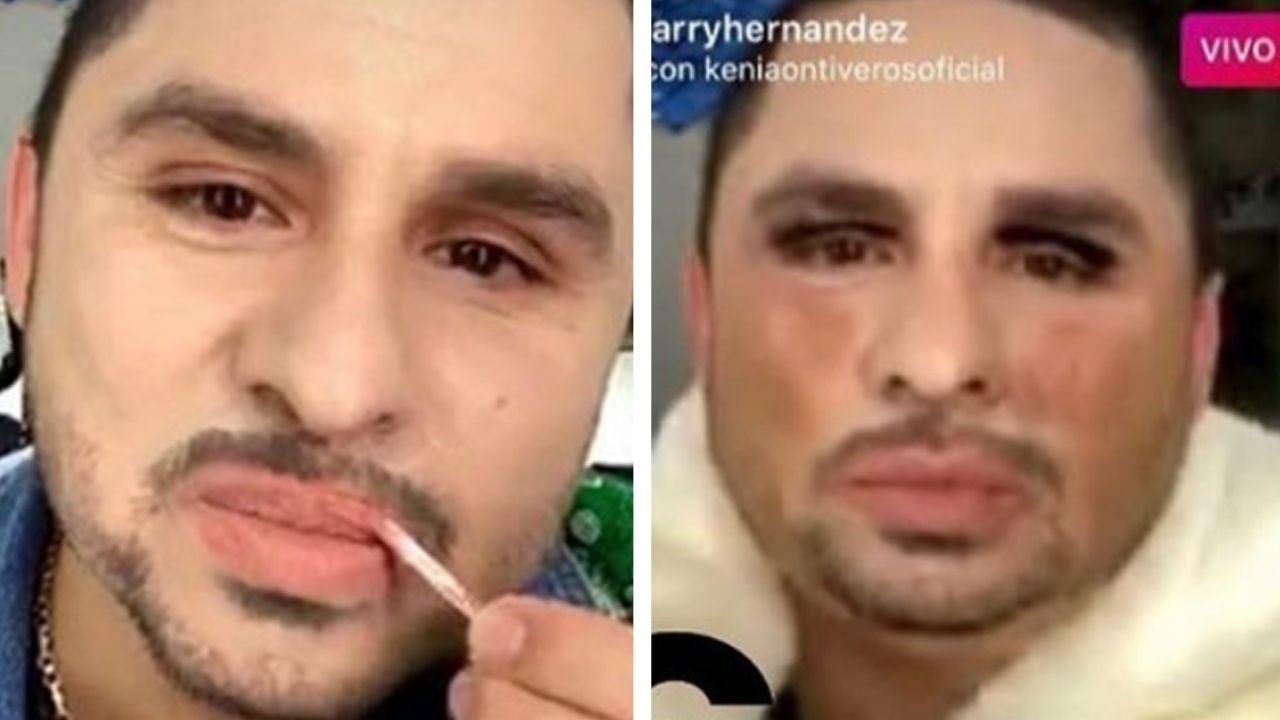 Larry Hernández se maquilla en vivo y le llueven críticas: “Naco ridículo”