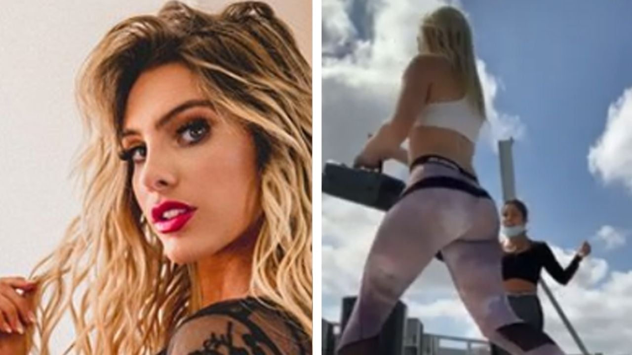 ¡Ni la cuarentena la detiene! Lele Pons se ejercita en el techo con pegaditos leggings