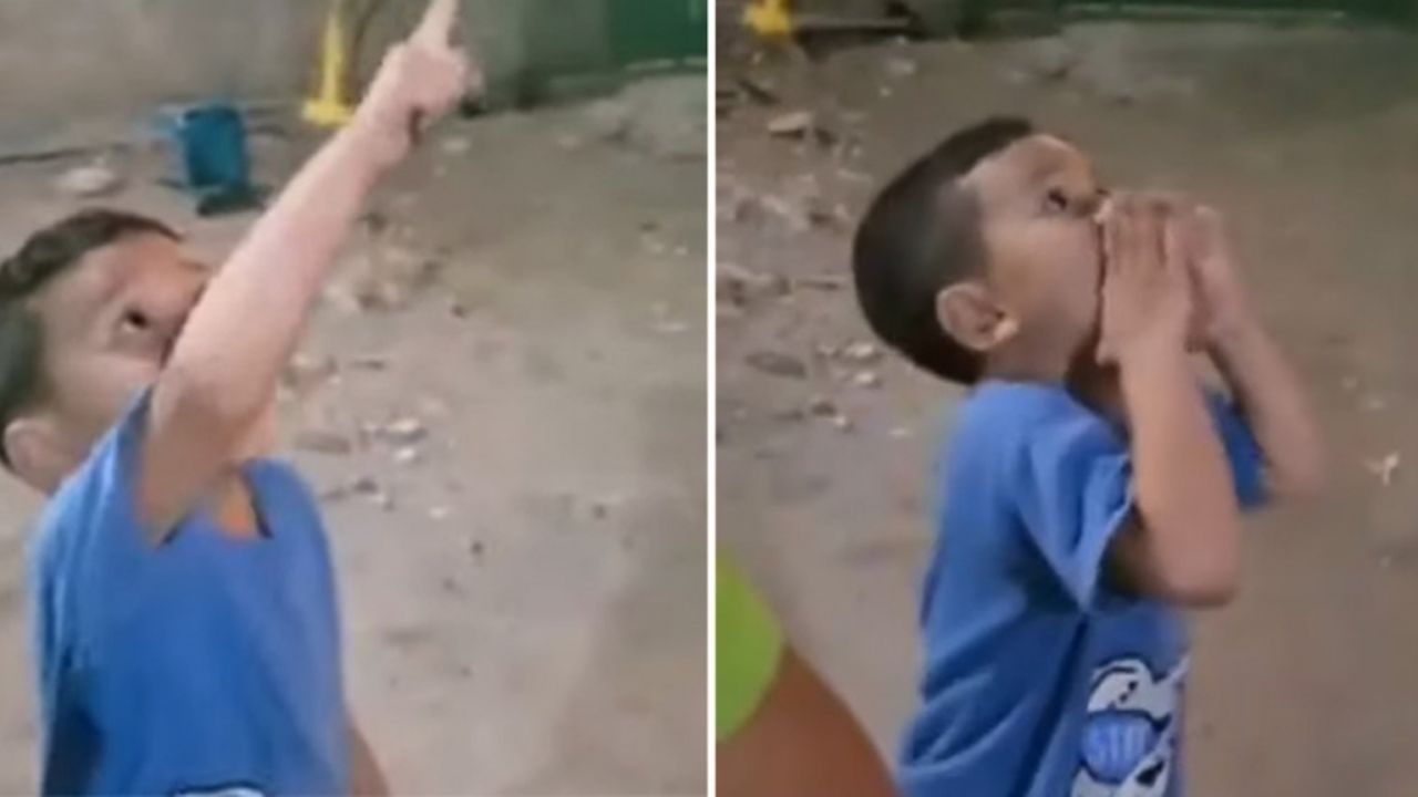 Niño enternece a las redes al gritándole a un estrella porque allí está su mamá