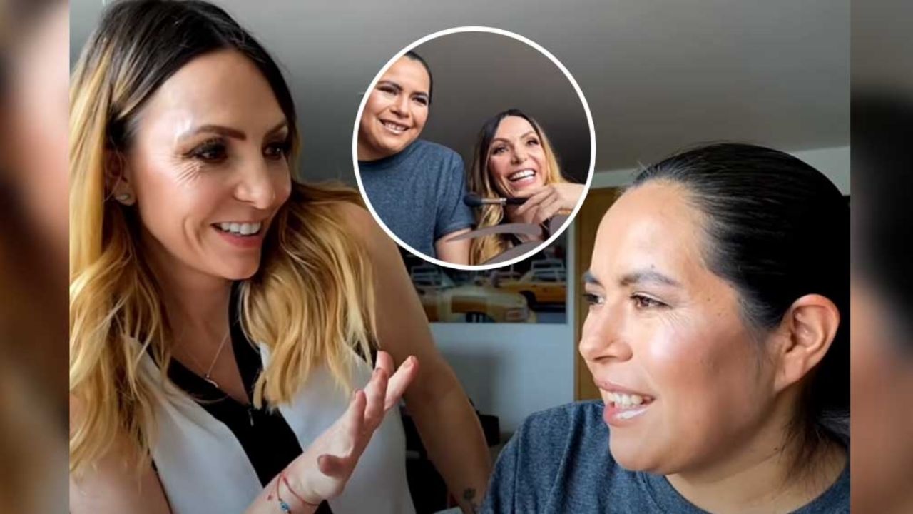 Erika Zaba muestra sus dotes de maquillista y transforma a Angelina, su empleada doméstica