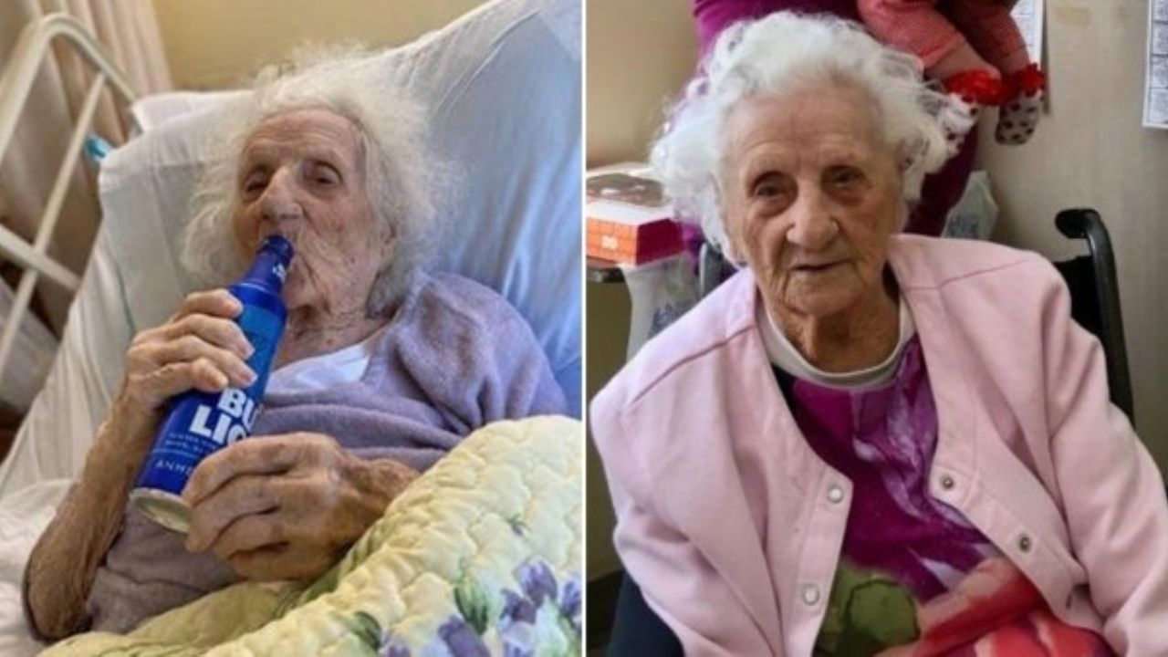 Jennie Stejna, la mujer de 103 años que celebra con cerveza que venció el Covid-19
