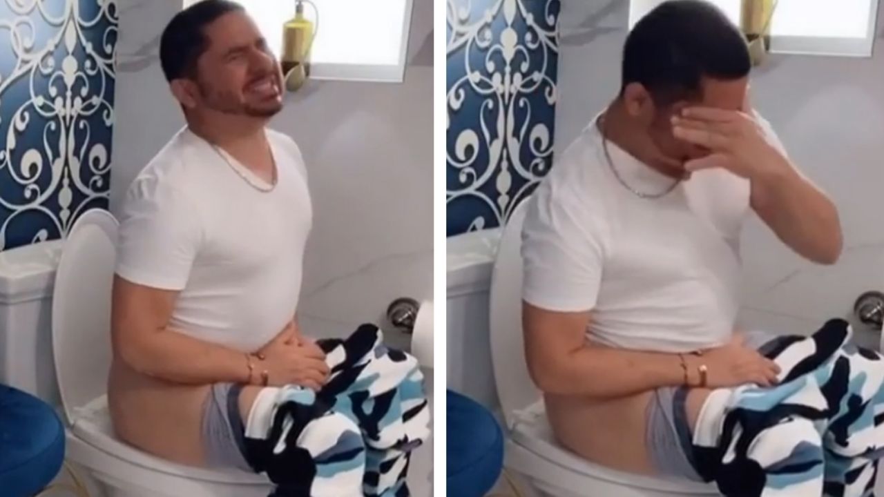 “Qué cerdo eres”: Critican a Larry Hernández por “asqueroso” video en el inodoro