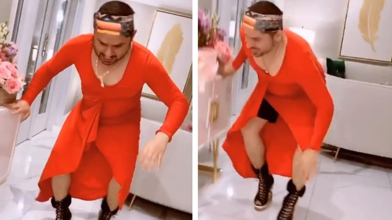 “Lo que hace para tragar”: Ridiculizan a Larry Hernández por usar zapatillas y vestido