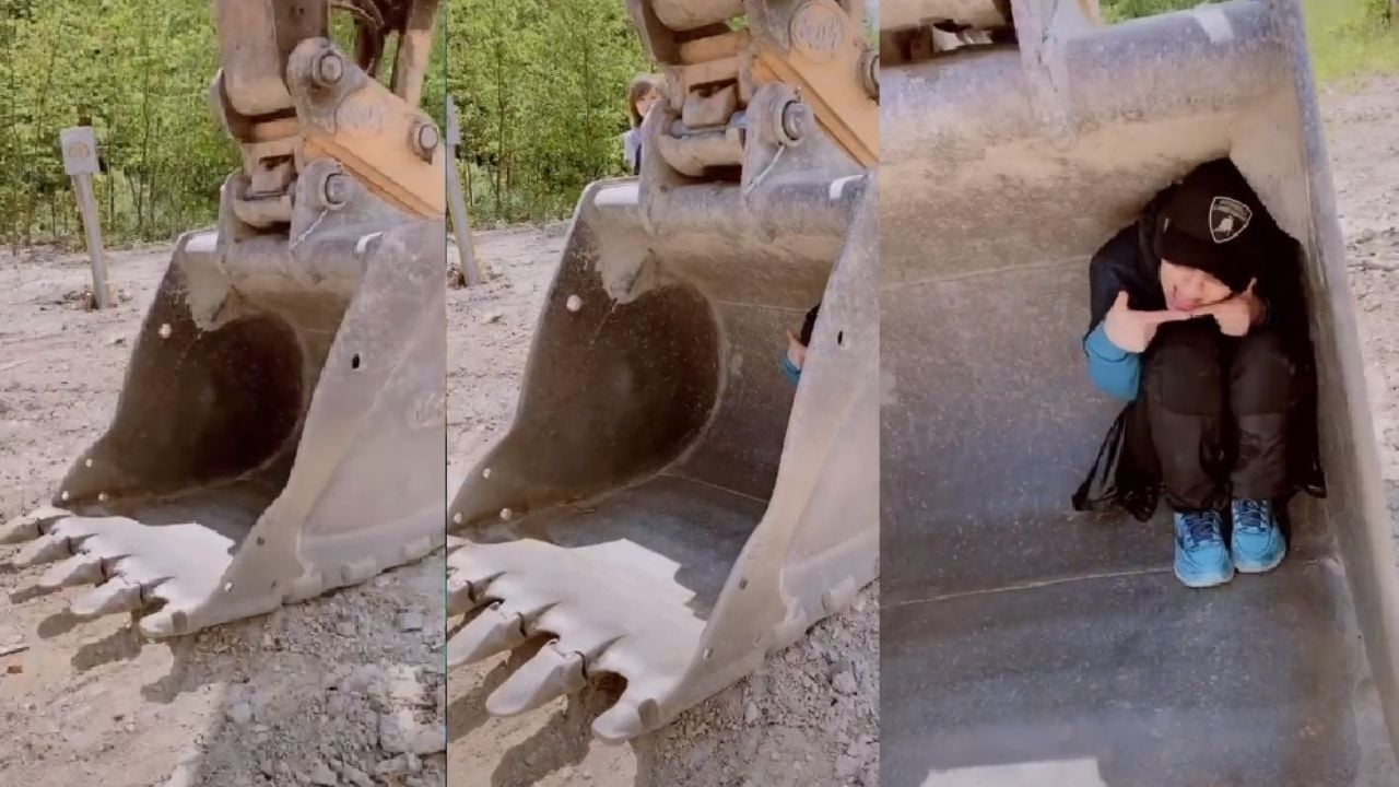 VIDEO: Thalía hace extraña grabación al esconderse en una excavadora y fans reaccionan