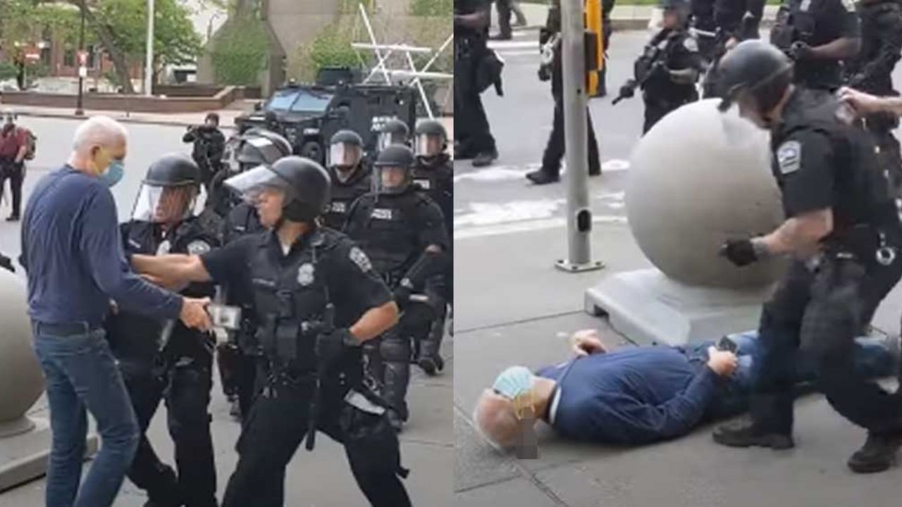 FUERTE VIDEO: Anciano sangra en el suelo tras ser empujado por oficiales de NY