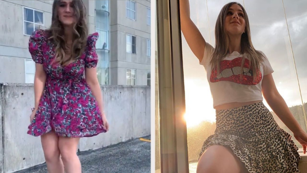 Por culpa del viento, Nashla, exactriz de Televisa, casi enseña de más con su vestido
