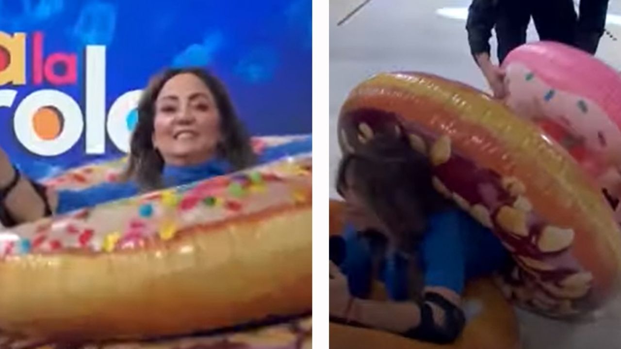 Andrea Legarreta sufre fuerte caída en vivo tras enfrentarse a conductora de ‘Hoy’