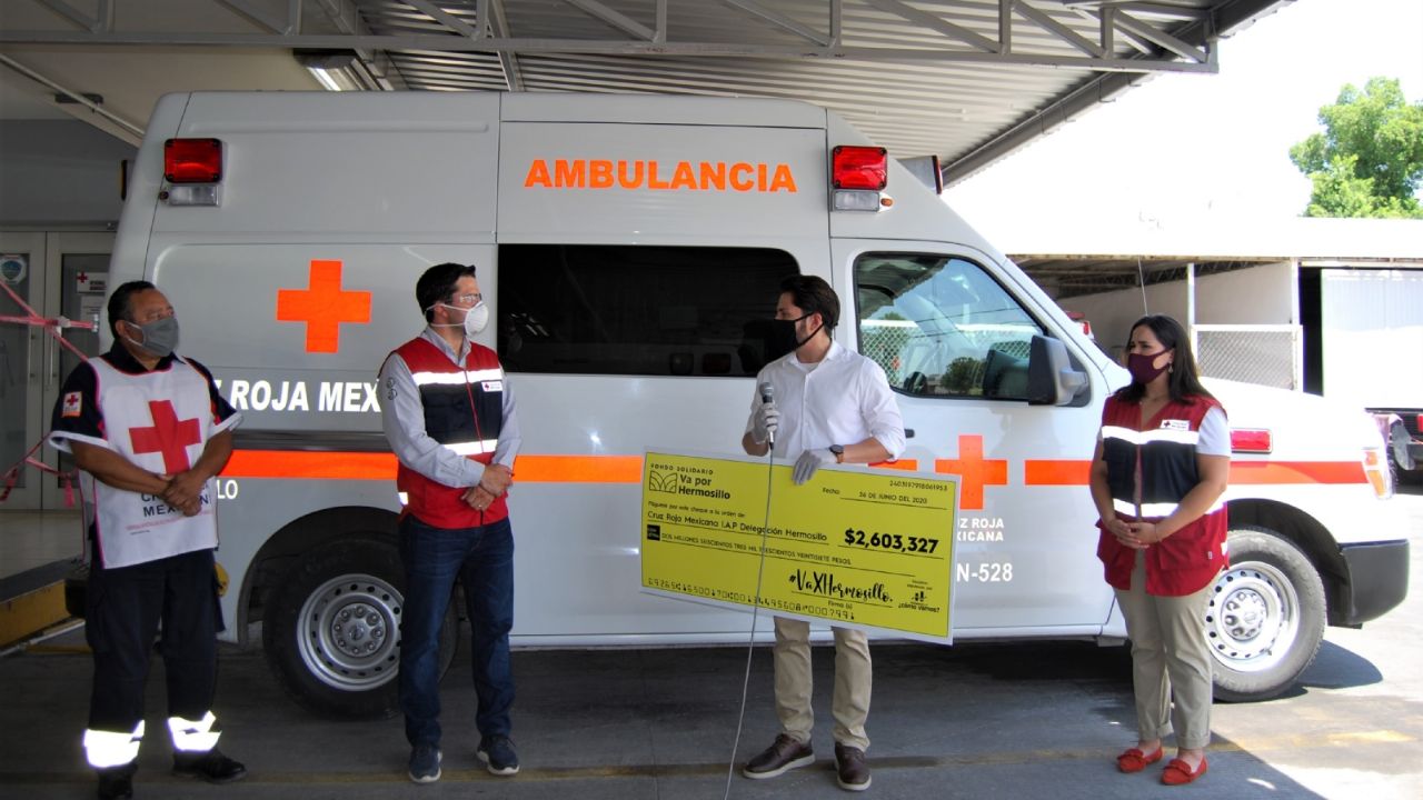 Cruz Roja de Hermosillo recibe donativo económico de la organización ciudadana HCV