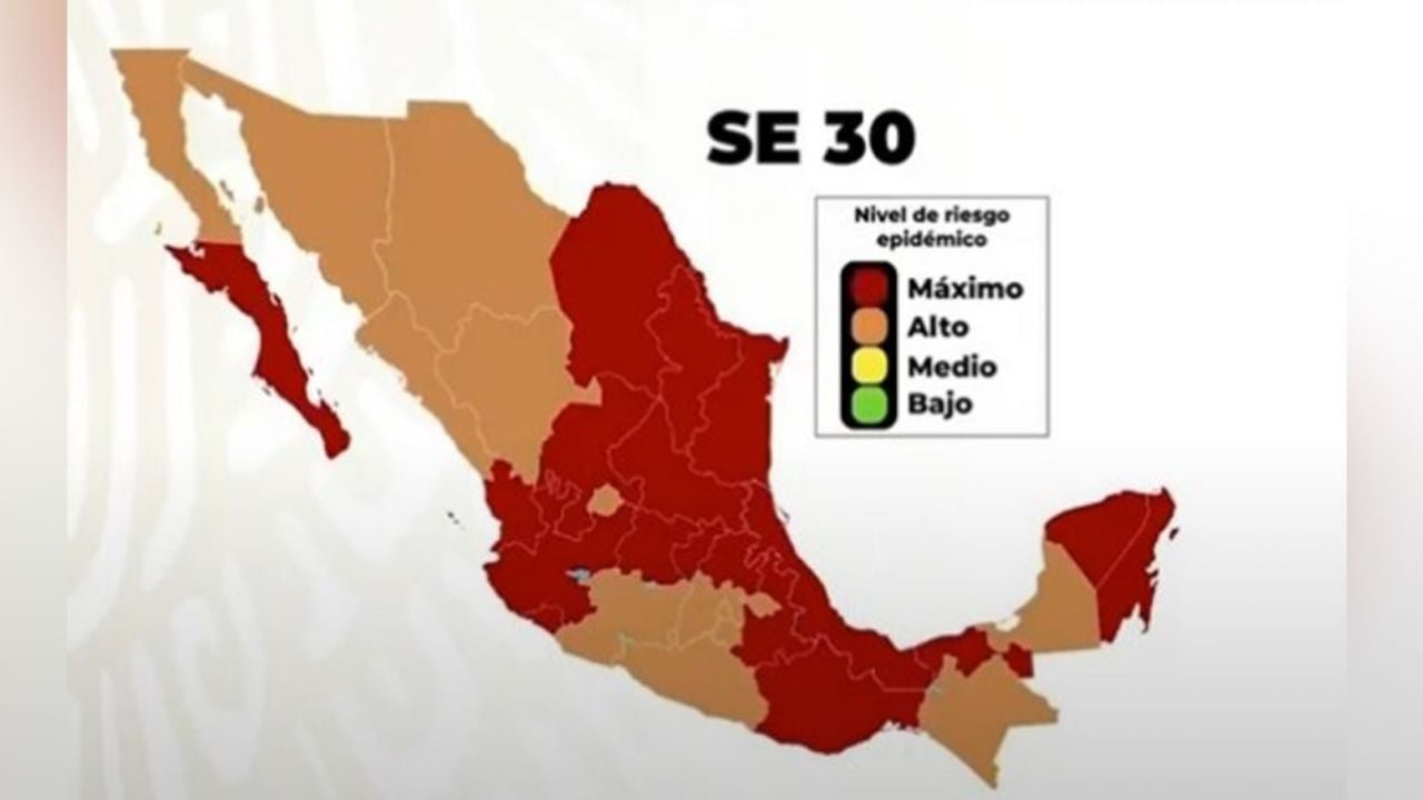 México: Más del 50% del país, en alerta roja en el Semáforo Covid-19; Sonora bajó a naranja