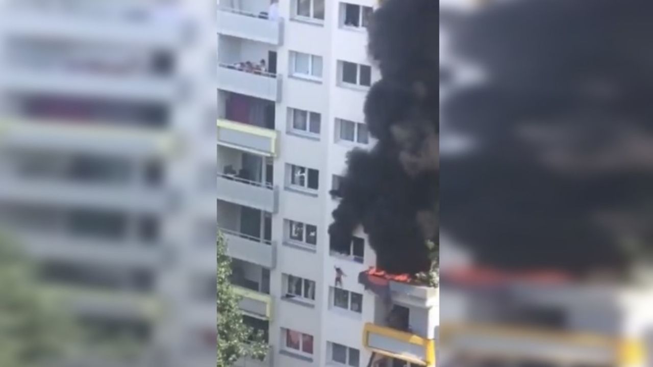 VIDEO: Dos niños saltan desde una ventana tras quedar atrapado en un incendio