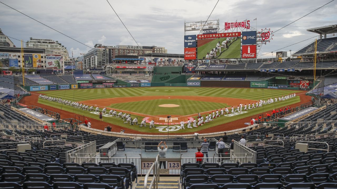 Black Lives Matter: Yanquis y Nacionales se arrodillan antes de juego inaugural