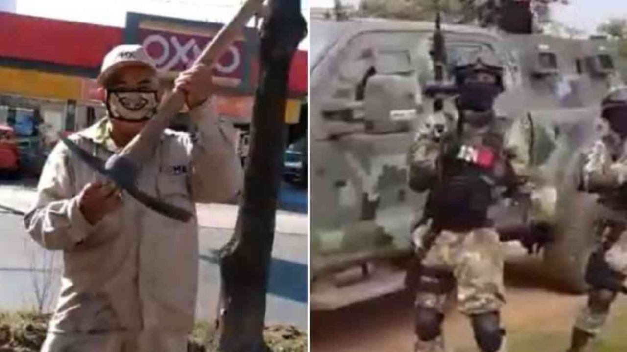 (VIDEO) “Pura gente del señor ‘Mencho'”: Obreros parodian al CJNG con palas y picos