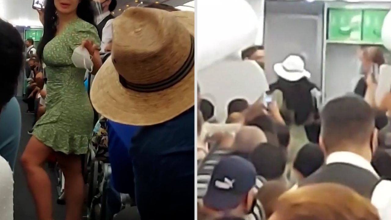 (VIDEO) Lady Covid arma un show arriba de un avión: “A todos nos vale …”