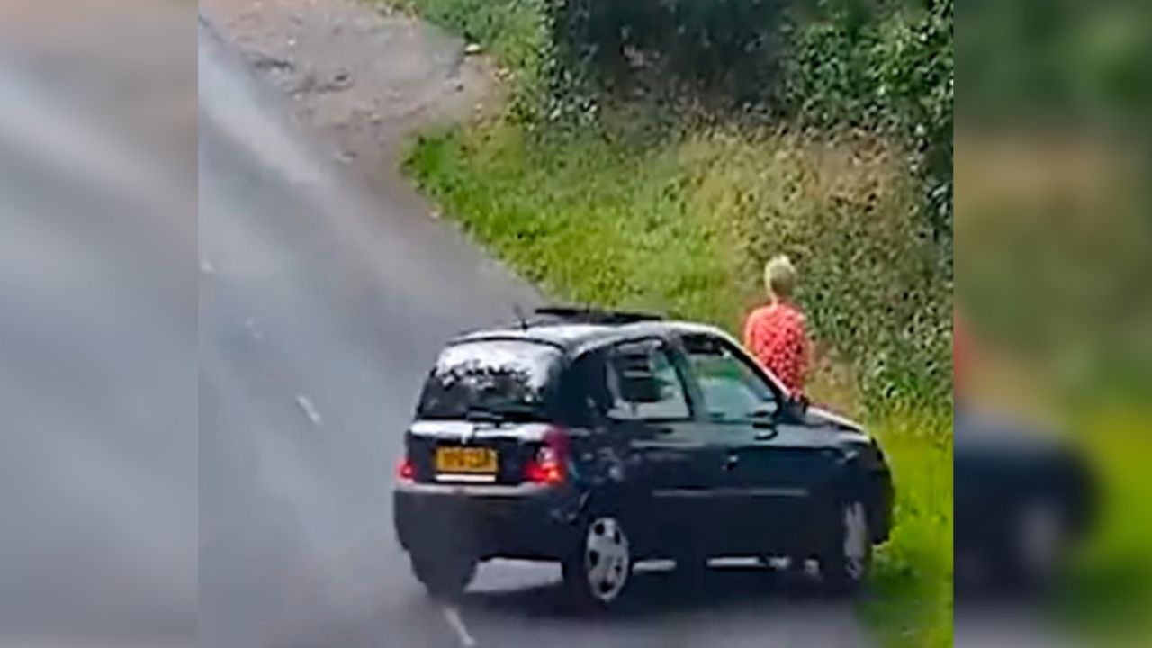 VIDEO: Captan el momento exacto en que auto atropella a una mujer y su perro